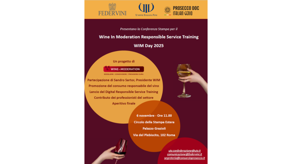 Italian Wine in Moderation members to celebrate WiM Day 2025 with a focus on responsible service