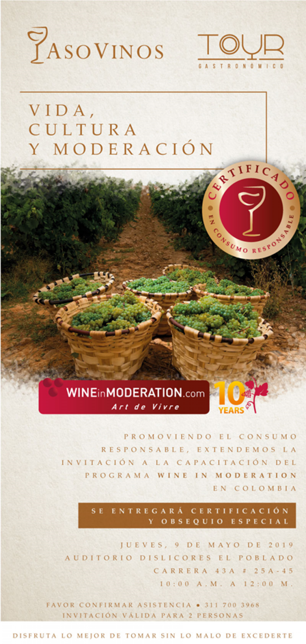 A week dedicated to the launch of Wine in Moderation in Colombia